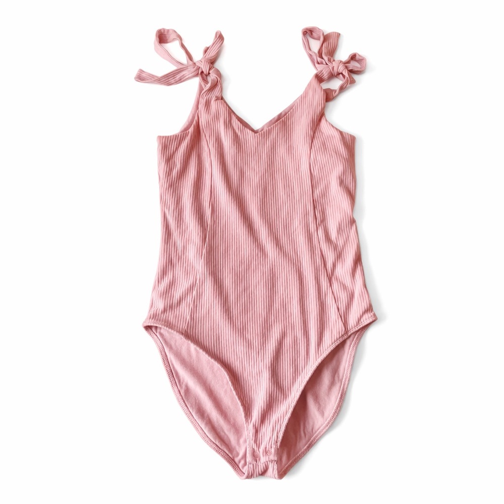 Pink Ribbed Bodysuit